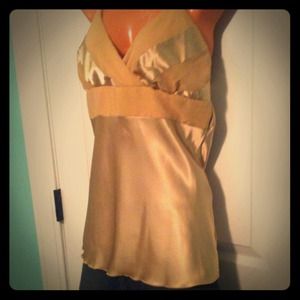 Gold spaghetti strap tank top