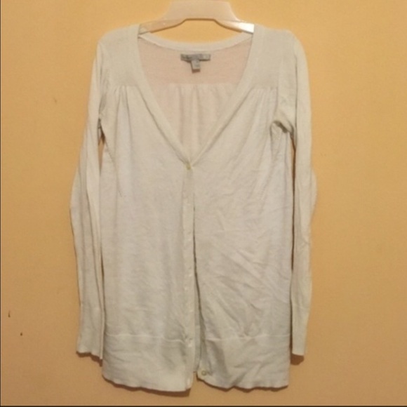 Long white long sleeve cardigan