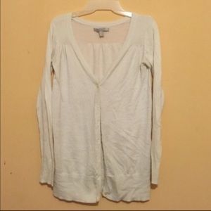 Long white long sleeve cardigan