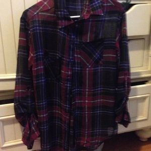 Plaid see through shirt