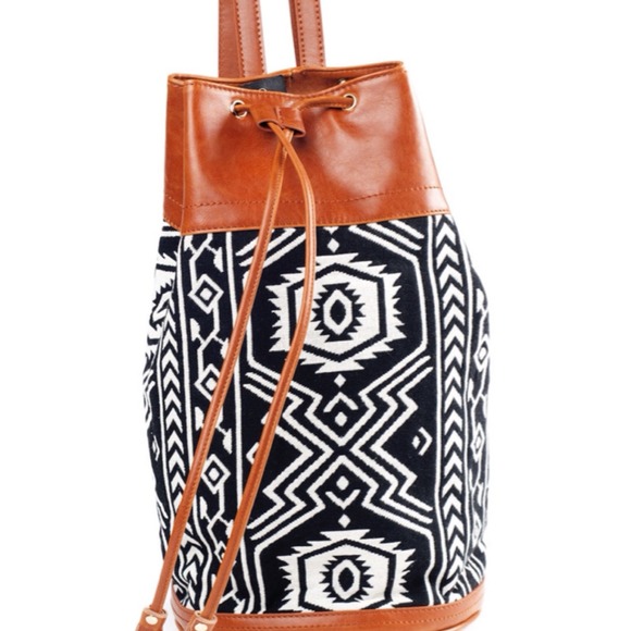 street level Handbags - Axtec Print Drawstring Bucket Bag
