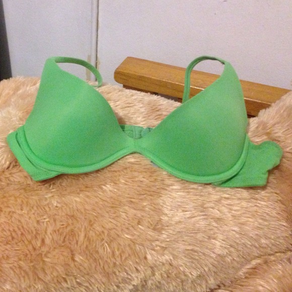 Green Pink Demi push up bra