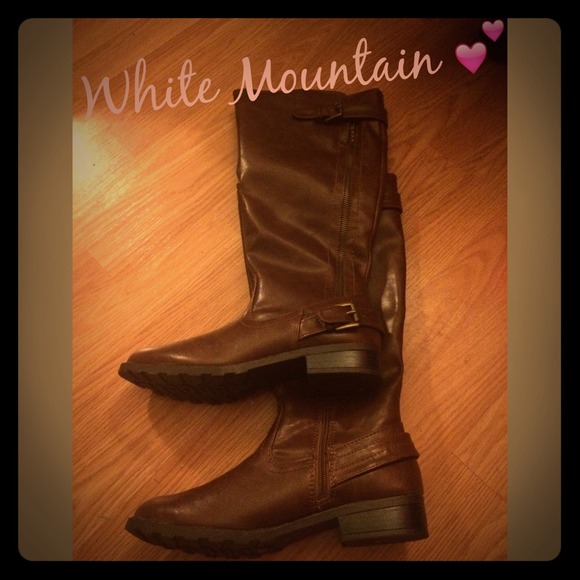 Brown Faux Leather knee high boots White Mountain