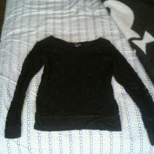Forever 21 black lace, long sleeve shirt