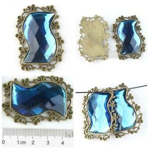 New 1PC DIY Pretty Blue Resin Jewelry Pendant