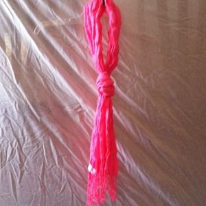 Bright pink scarf