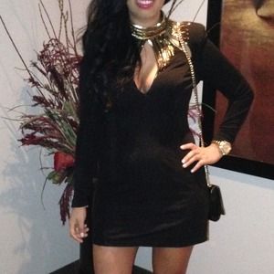 Embellished neck dress