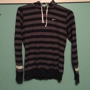 Nike pullover black and gray striped hoodie