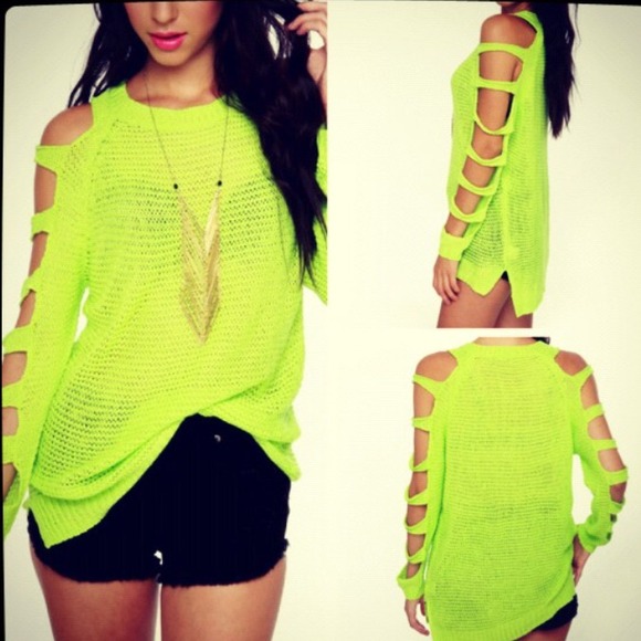 Sabo Skirt Sweaters - Sabo Skirt green slit sweater