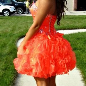 Mori Lee Orange short corset prom/homecoming dress