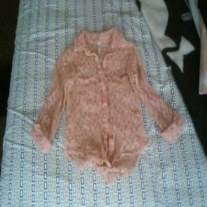 Peach quarter sleeve dress shirt