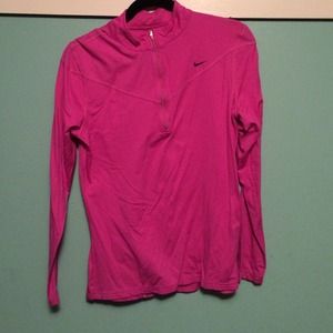 Nike pink zip pullover