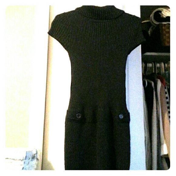 Dark gray sweater dress