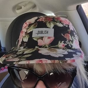 5 panel Publish brand cap hat black floral rare