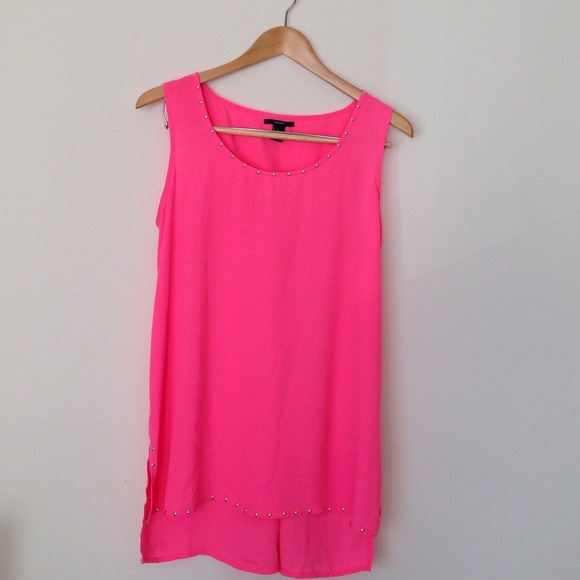 Neon Pink Extra Long Tank