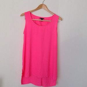 Neon Pink Extra Long Tank
