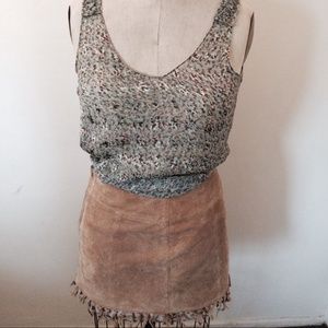 Suede vintage skirt