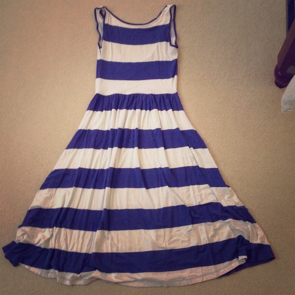 Nautical blue and white stripped dress