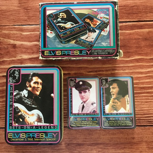 Elvis Presley playing cards in tin box new