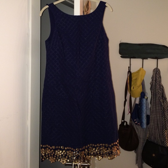Navy blue with gold trim Lilly pulitzer dress