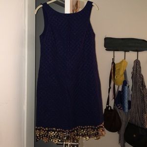 Navy blue with gold trim Lilly pulitzer dress