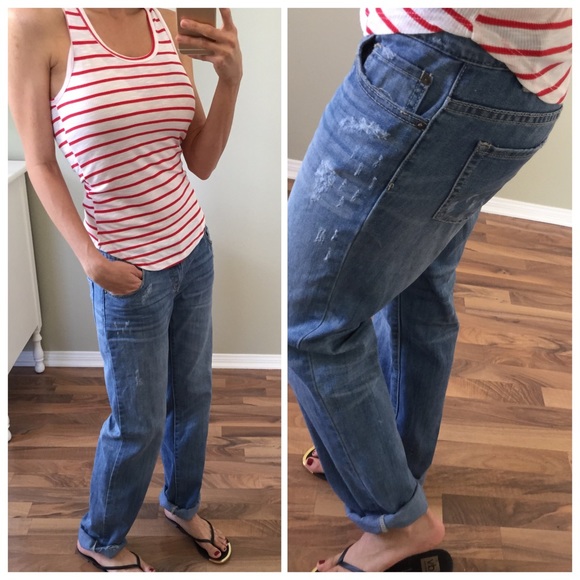 Sold • Free People Medium Wash Boyfriend Jeans - Picture 2 of 3