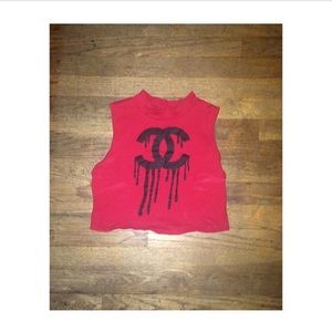 Chanel red crop top