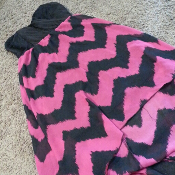 Pink and black high low dress - Picture 1 of 3