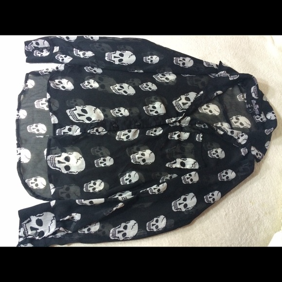 Black long sleeved, collard, high low shirt!