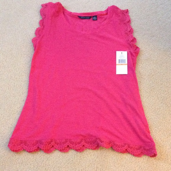 Tommy Hilfiger pink tank top with lace trim