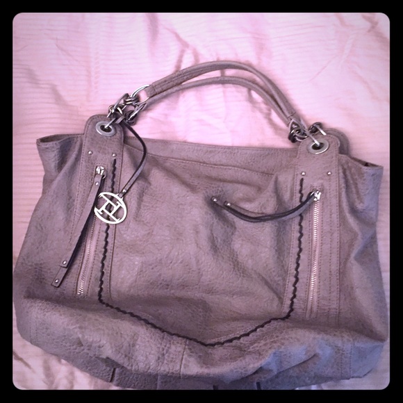 Large grey hobo bag