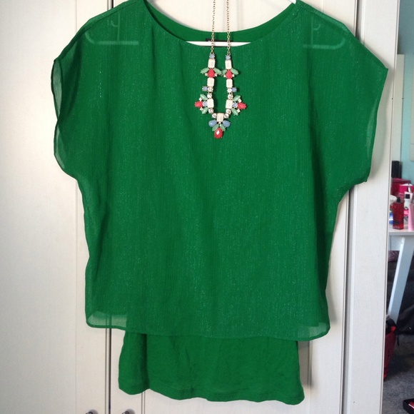 🚫Bundeled🚫Green Top by Express 🍀