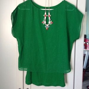 🚫Bundeled🚫Green Top by Express 🍀
