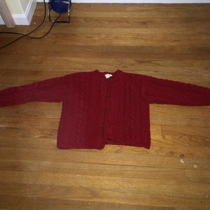 Jcrew 100% wool red cardigan