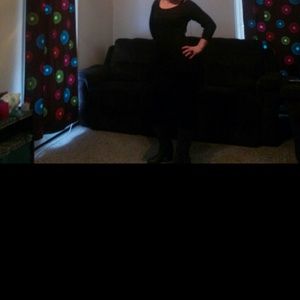 PRICE REDUCED Dark blue and gold sweater. Dress