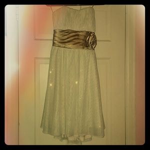White & Gold Formal Dress