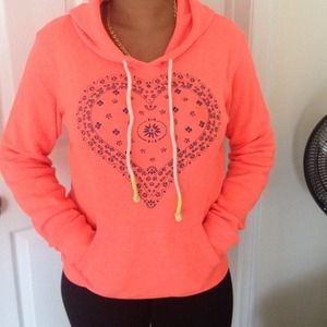 Bright fluorescent orange hoodie