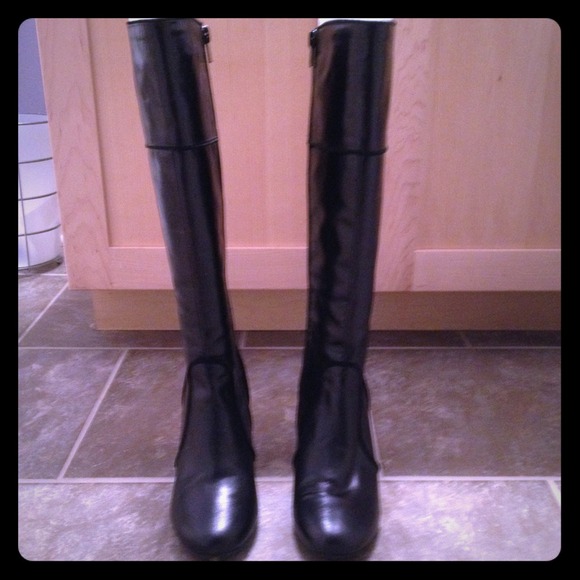 Chocolat Blu Black Leather Boots