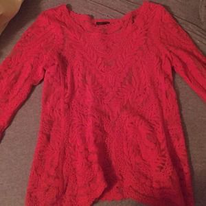 Nwot red express lace shirt!