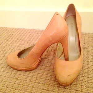 BCBGeneration Nude Leather Pump Heels