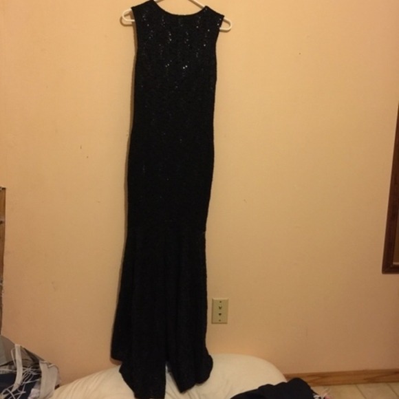 Black lace long dress