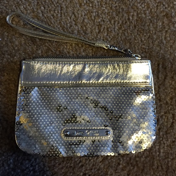 Express wristlet in gold sequence