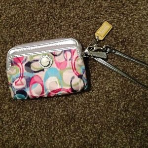 colorful coach wristlet