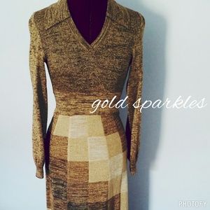 Vintage gold tone sparkly long maxi dress Vintage gold tone sparkly long maxi dress