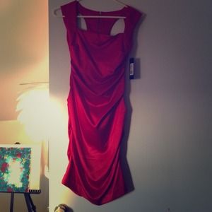 Red Satin Akira dress