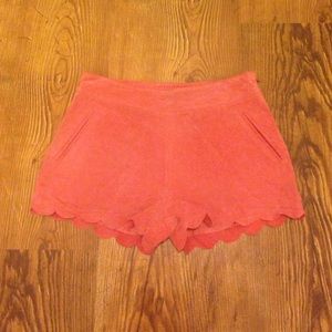 Suede pink shorts