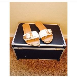 White an gold sandals