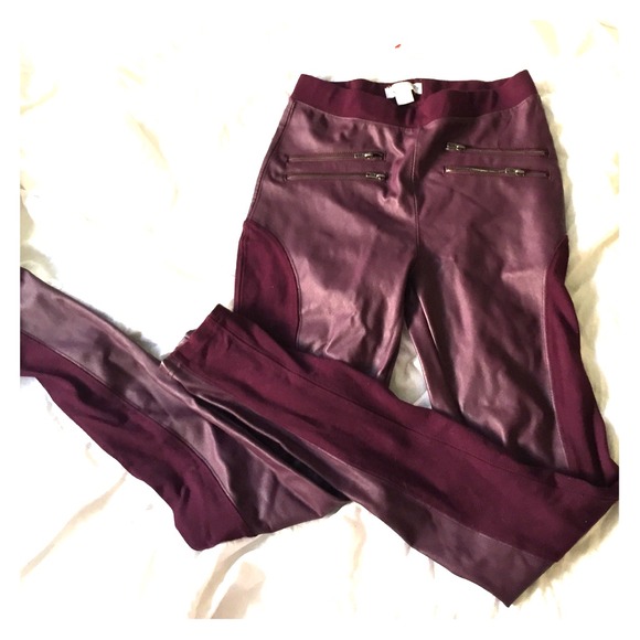 Plum Pleather/ Spandex Pants