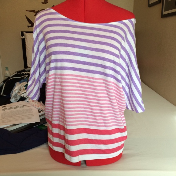 Colorful Stripe Cotton On Off Shoulder Top - Picture 7 of 8