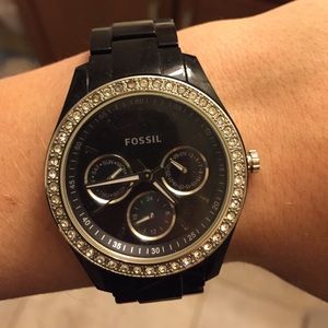 Black fossil watch
